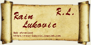 Rain Luković vizit kartica